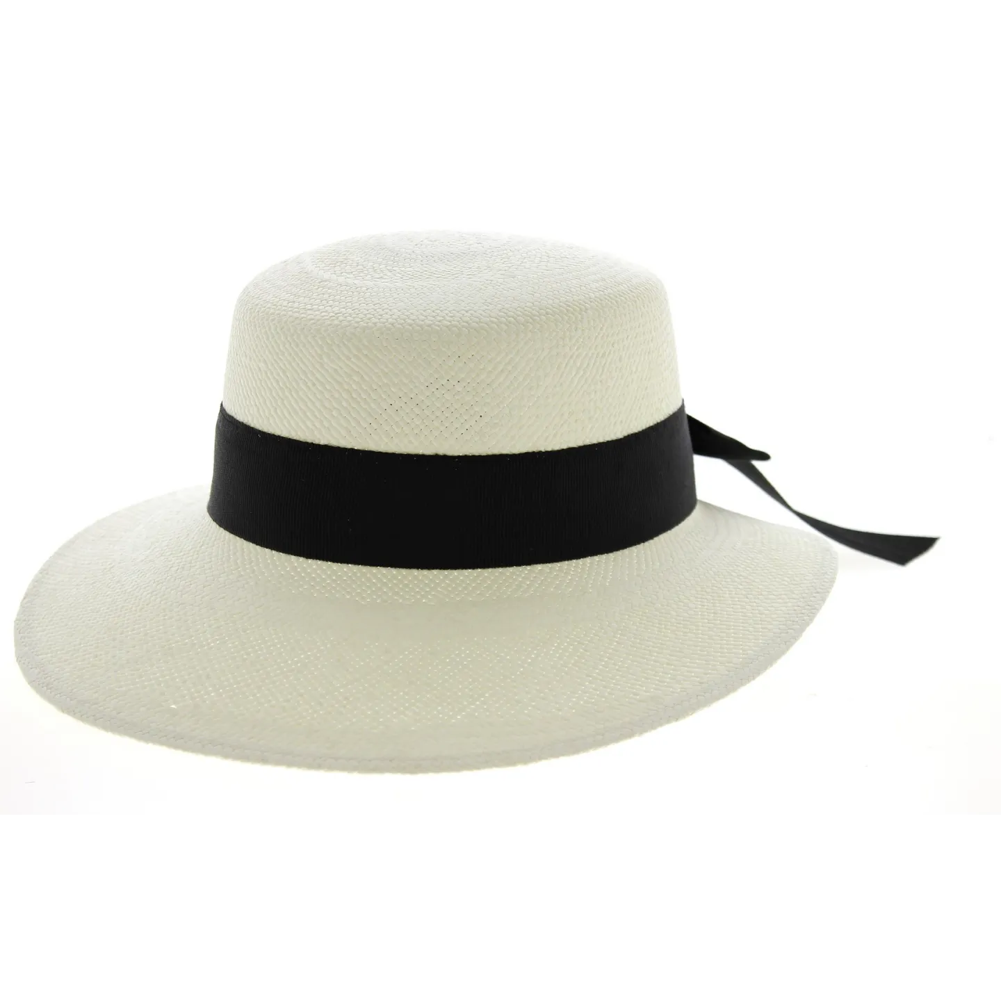 Giuditta Panama Cap with Black Ribbon - Traclet Reference: 10355 | Chapellerie Traclet