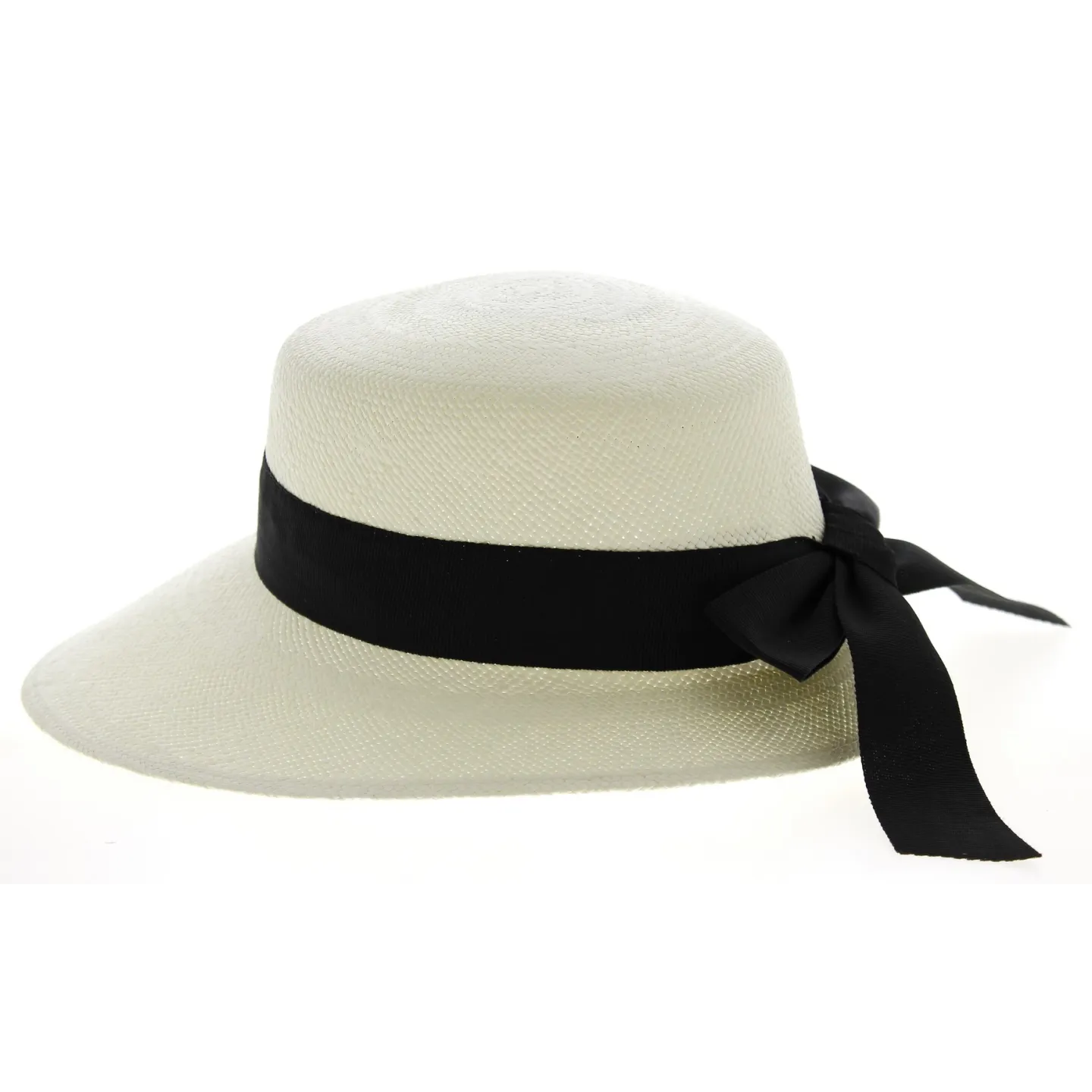 Giuditta Panama Cap with Black Ribbon - Traclet Reference: 10355 | Chapellerie Traclet