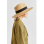 Joanna Wide Brim Traveler Hat Natural Straw Black - Brixton