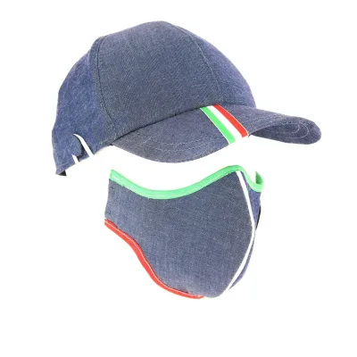 Baseball Cap + Cotton Denim Mask Kit Italy - Traclet Reference: 10367 | Traclet Hat Shop