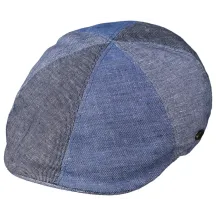 Casquette Bombée Patchwork Lin & Coton Bleue- Traclet Reference : 10434 | Chapellerie Traclet