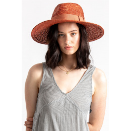 Joanna Wide Brim Straw Traveller Hat Autumn - Brixton