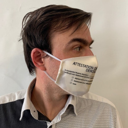 Masque "Je suis super " Rose Fantaisie Élastique Blanc- Traclet