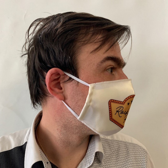 "Rock'N'Roll" White Elastic Fancy Mask - Traclet