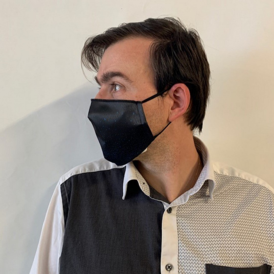 Blue & Black Fantasy Mask with Black Elastic - Traclet