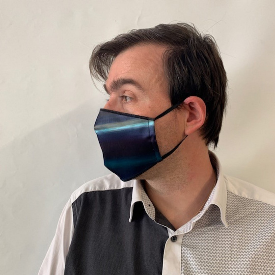 Blue Gradient Fancy Mask with Black Elastic - Traclet