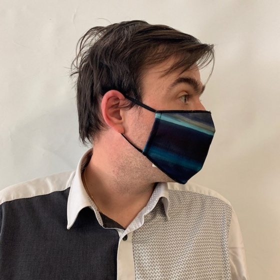 Masque Dégradé Bleu Fantaisie Élastique Noir- Traclet