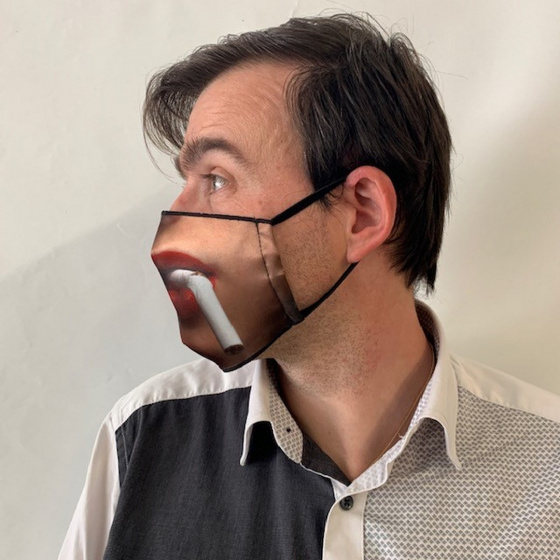 Black Elastic Fancy Mouth Mask - Traclet