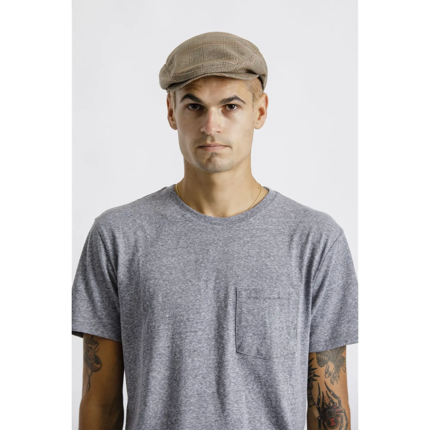 Casquette Hooligan Coton Carreaux Coconut- Brixton  Reference : 10458 | Chapellerie Traclet