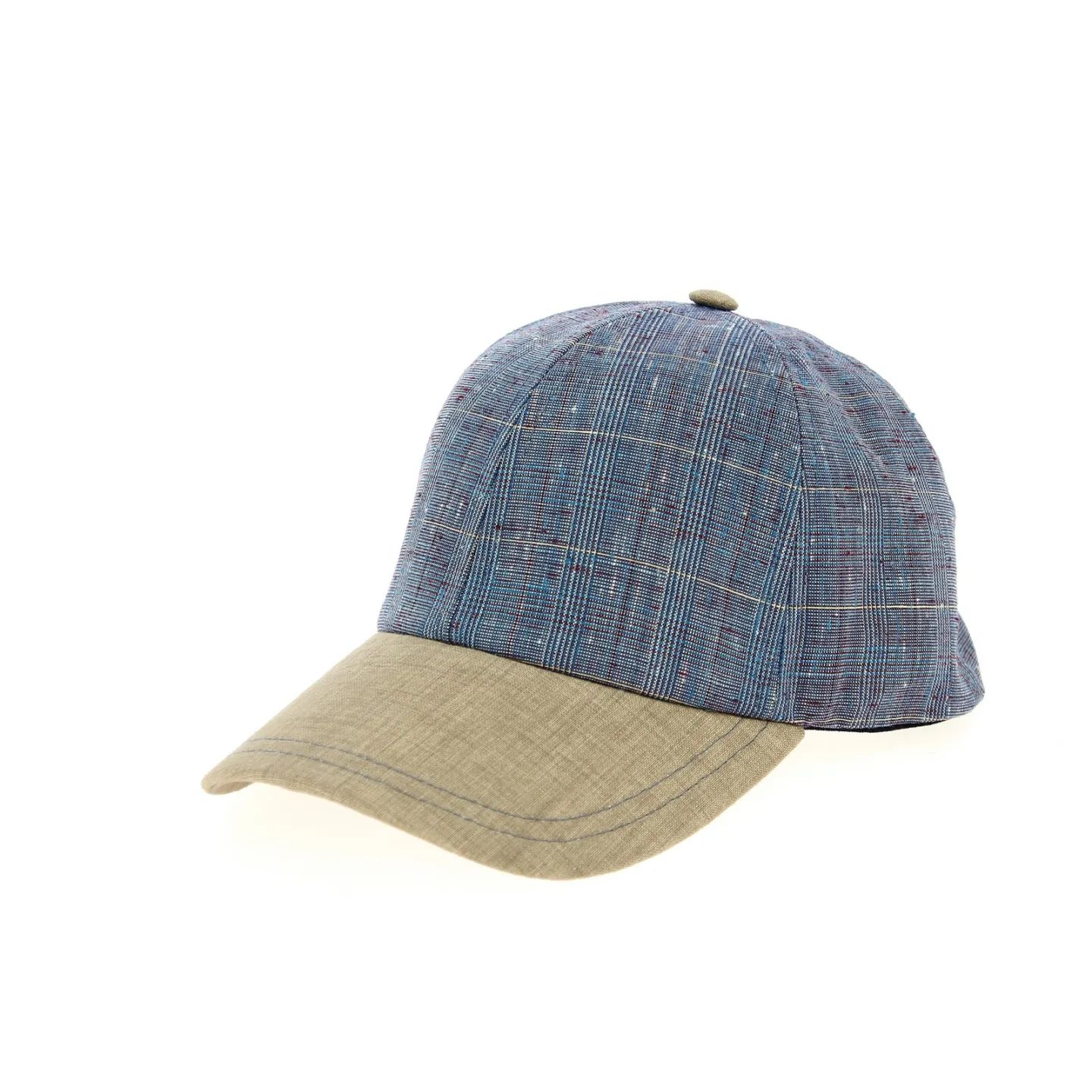 Checkered Linen Baseball Gang Cap - Crambes Reference: 10480 | Traclet Hat Shop