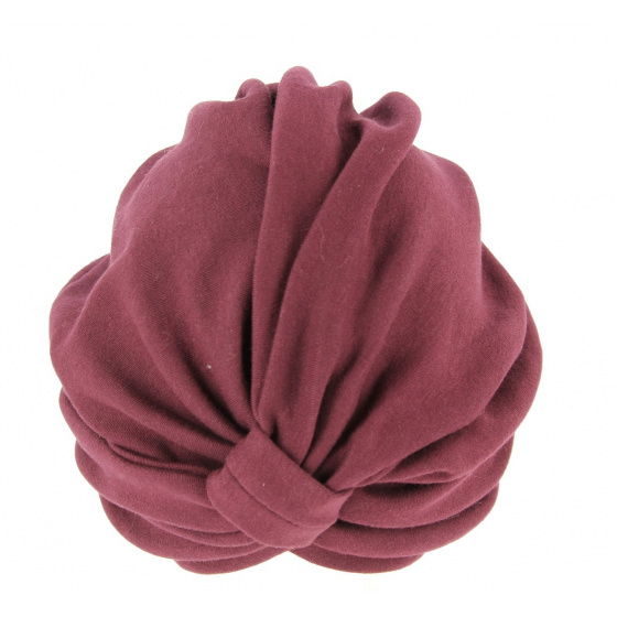 Turban Sophie Chimiothérapie Coton Prune - Traclet Turban Sophie Chimiothérapie Coton Prune - Traclet