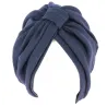 Navy Blue Cotton Chemotherapy Turban - Traclet Reference: 10485 | Chapellerie Traclet