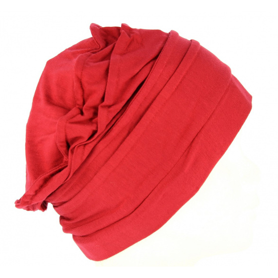 Women's Dark Red Bamboo Chemotherapy Beanie - Mtm