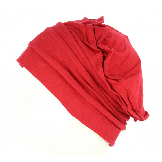 Women's Dark Red Bamboo Chemotherapy Beanie - Mtm