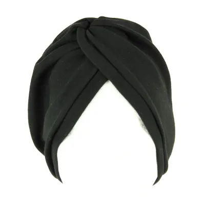 Black Cotton Chemotherapy Turban - Traclet Reference: 10487 | Traclet Hat Shop