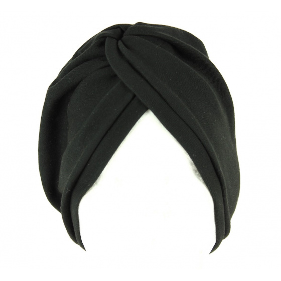 Sophie Black Cotton Chemotherapy Turban - Traclet