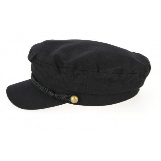 Black Chevron Cotton Sailor Cap - Traclet