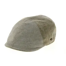 Casquette Bombée Patchwork Lin & Coton Beige- Traclet Reference : 10510 | Chapellerie Traclet