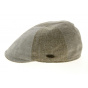 Rounded Patchwork Linen & Cotton Cap in Beige - Traclet