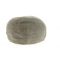 Rounded Patchwork Linen & Cotton Cap in Beige - Traclet