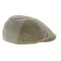 Rounded Patchwork Linen & Cotton Cap in Beige - Traclet