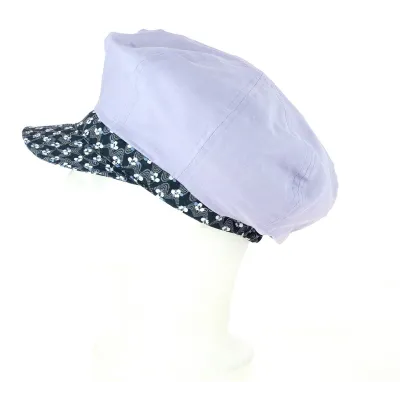 Casquette Gavroche Sophie Lilas/Bleu Coton- Crambes  Reference : 10518 | Chapellerie Traclet