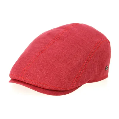 Jackson Rounded Cap Red Linen - Göttmann Reference: 10521 | Traclet Hat Shop