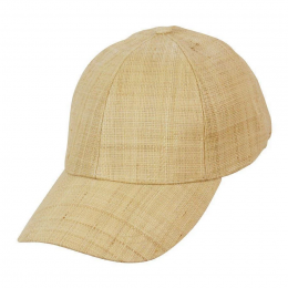 Paradise Baseball Cap in Raffia & Natural Cotton - Conner Hats