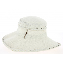 Women's Beige Linen Bronze Hat - Mtm