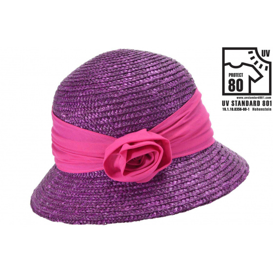 Seeberger Purple Straw Calvi Bell Hat - Seeberger