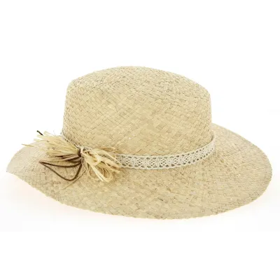 Natural Straw Boater / Traveler Hat Labasa - Traclet Reference: 1042 | Traclet Millinery