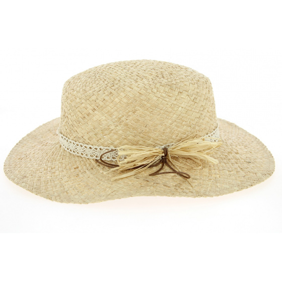 Natural Straw Boater / Traveler Hat Labasa - Traclet