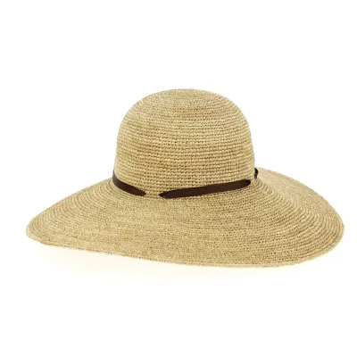 Monique Natural Raffia Straw Wide Brim Hat - Traclet Reference: 10555 | Traclet Hatmakers