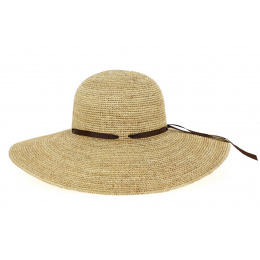 Monique Natural Raffia Straw Wide Brim Hat - Traclet