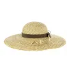 Natural Straw Wide Brim Hat Daisie with Brown Ribbon - Traclet Reference: 10557 | Traclet Hatmakers