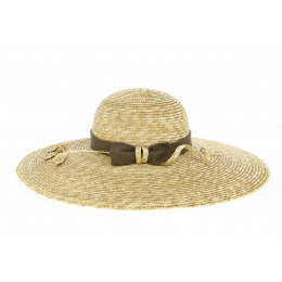 Capeline Daisie Natural Straw Brown Ribbon- Traclet
