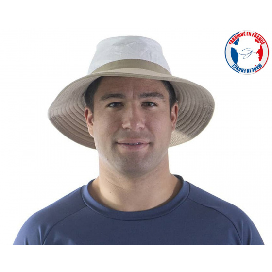 Medium Brim Parisian Hat White & Beige - Soway