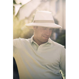 White & Beige Medium Brim Parisian Hat - Soway