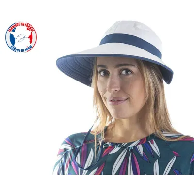Casquette Cannoise Blanc & Bleu Marine- Soway Reference : 10560 | Chapellerie Traclet