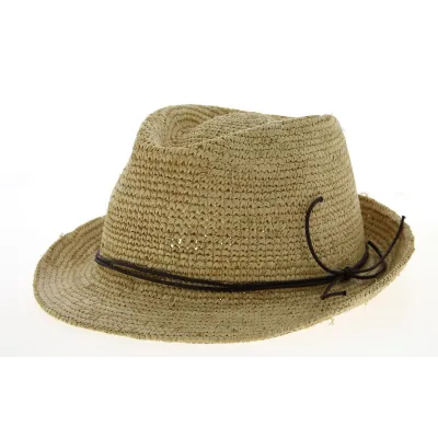 Chapeau Trilby Enna Paille Raphia Naturel- Traclet Reference : 10580 | Chapellerie Traclet