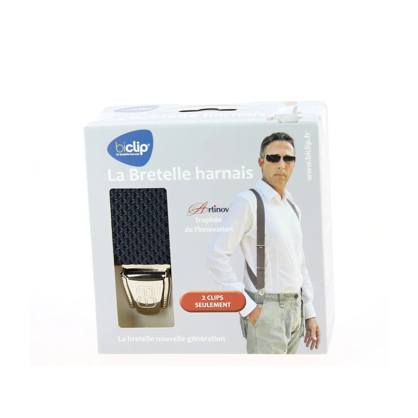 Bretelles Harnais Biclip® Fantaisie Losange Bleu- Biclip Reference : 10589 | Chapellerie Traclet