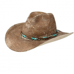 Chapeau Cowboy Paille Naturelle Marron- Stetson