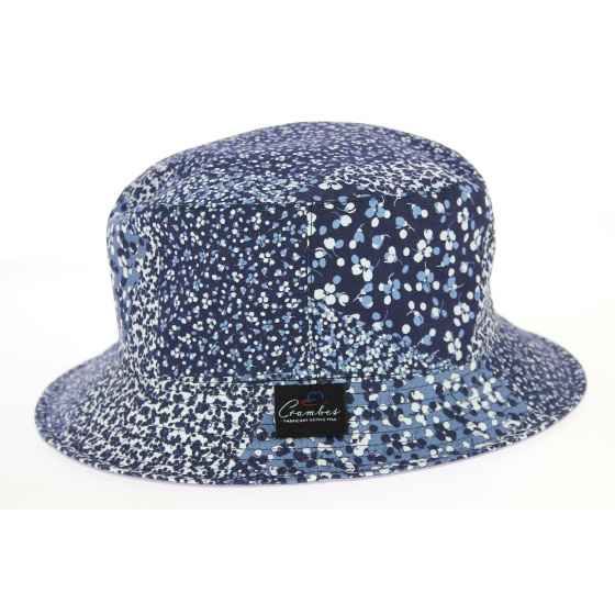 Blandine Reversible Cotton Bucket Hat Blue - Crambes