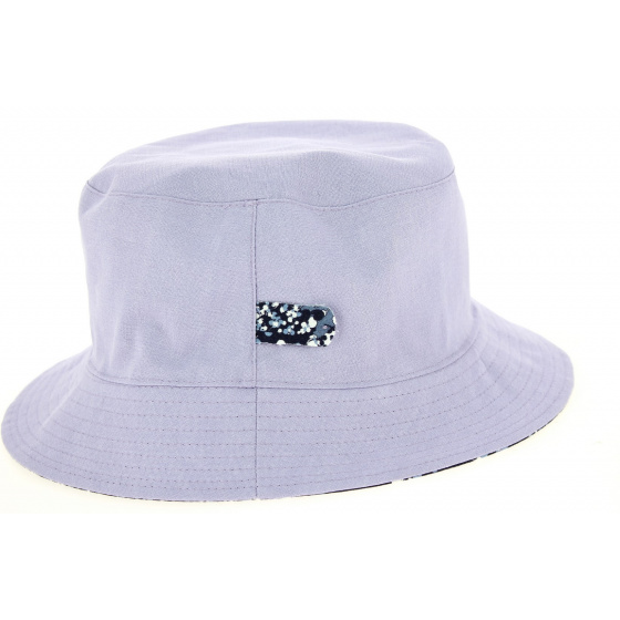 Blandine Reversible Cotton Bucket Hat Blue - Crambes
