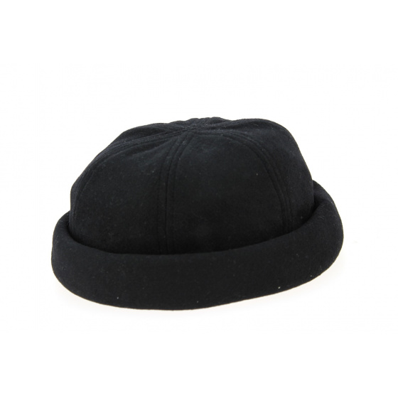Black Wool Docker Beanie - Traclet