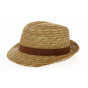 Caramel Natural Straw Pachuca Trilby Hat - Traclet