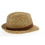 Trilby Pachuca Natural Straw Hat Caramel- Traclet