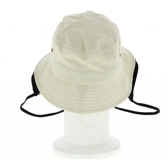 Beige Bucket Hat with Plastic Visor Protection - Traclet