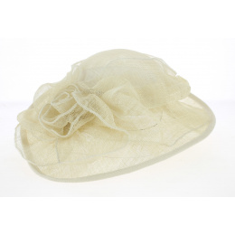 Chapeau Cérémonie Aurélie Paille Beige- Traclet
