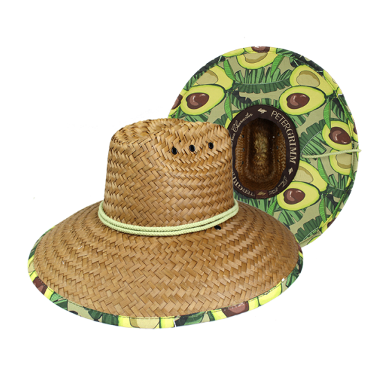 Avocado Traveller Hat Wide Straw Edges- Traclet
